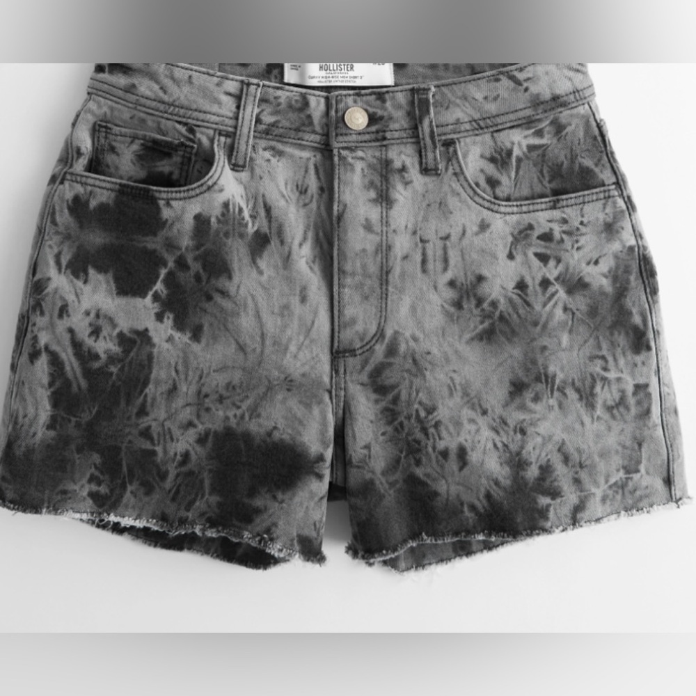Hollister black tie dye denim shorts